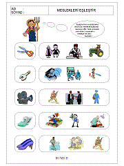 aleti kullanan mesleği bul çalışma sayfaları